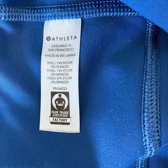 Athleta All In Reaction 7/8 Tight Lazer Cut Atlantis Pocket Blue Leggings Sz XXS - Picture 6 of 7